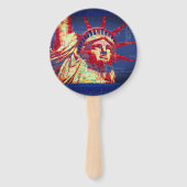 Éventail Statue de la Liberté avec 4 juillet nuage de mots (Dos)