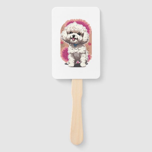 Éventail Sticker Hilarious Bichon Frise de race (Devant)