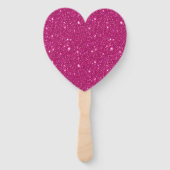 Éventail Style Classique de la Saint-Valentin Rose Pailleté (Devant)