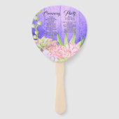 Éventail Succulentes aquarelles magiques Mariage Violet (Dos)