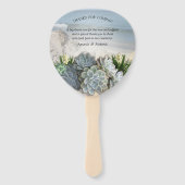 Éventail Succulents de teintes blues pâles (Dos)