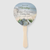 Éventail Succulents de teintes blues pâles (Devant)