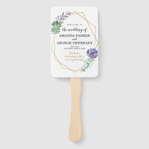 Éventail Succulents sur cadre géométrique fan programme de 