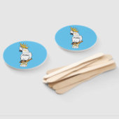 Éventail Sulphur-crested cockatoo bird cartoon illustration (Non-assemblé)