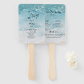 Éventail Summer Blue Beach Wedding (Devant et derrière)