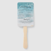 Éventail Summer Blue Beach Wedding (Dos)