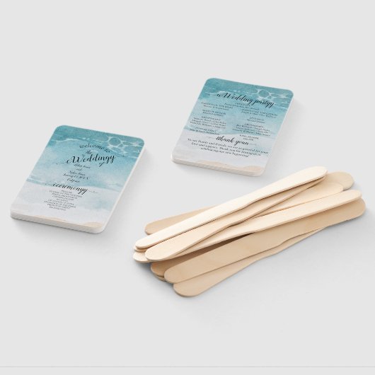 Éventail Summer Blue Beach Wedding (Non-assemblé)