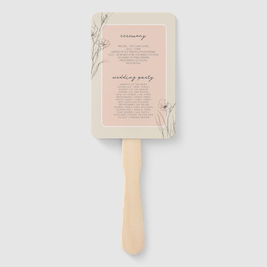 Éventail Sun-Washed Garden Wedding Program ID1283 (Dos)