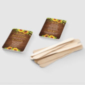 Éventail Sunflower de bois Programme de mariage rustique de (Non-assemblé)