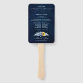 Éventail Sunflower Dusty Blue Slate Peony Programme de mari (Dos)