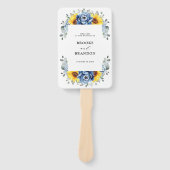 Éventail Sunflower Dusty Blue Slate Peony Programme de mari (Devant)