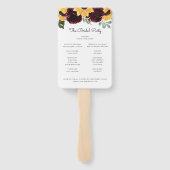 Éventail Sunflower et Rose Programme de mariage rustique (Dos)