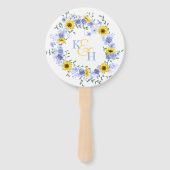 Éventail Sunflowers Dusty Blue Roses Wedding Wreath (Devant)