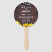 Éventail Sunflowers Jar Programme de mariage en bois Ventil (Dos)