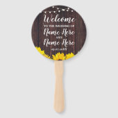 Éventail Sunflowers Jar Programme de mariage en bois Ventil (Devant)
