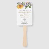 Éventail Sunflowers & Lavander Programme de mariage rustiqu (Devant)