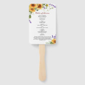 Éventail Sunflowers & Lavender Funeral Programme Ensemble d (Dos)