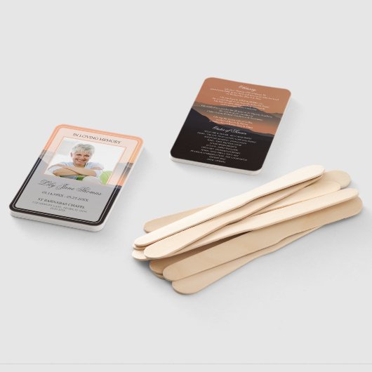 Éventail Sunset In Love Memory Funeral Program (Non-assemblé)