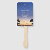 Éventail Sunset Palm Beach String programme de mariage (Devant)