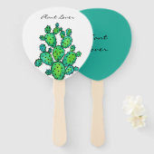Éventail Superbe aquarelle prickly Cactus (Devant et derrière)