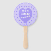 Éventail Sweet 16 Joyeux Anniversaire Purple Heart Nom pers (Dos)