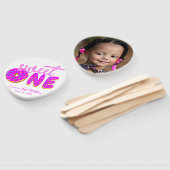 Éventail Sweet One Rose Girl First Birthday Donut Sprinking (Non-assemblé)