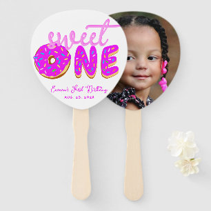 Éventail Sweet One Rose Girl First Birthday Donut Sprinking
