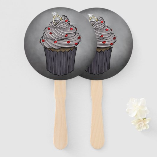 Éventail Sweet Proposition Cupcake (Devant et derrière)