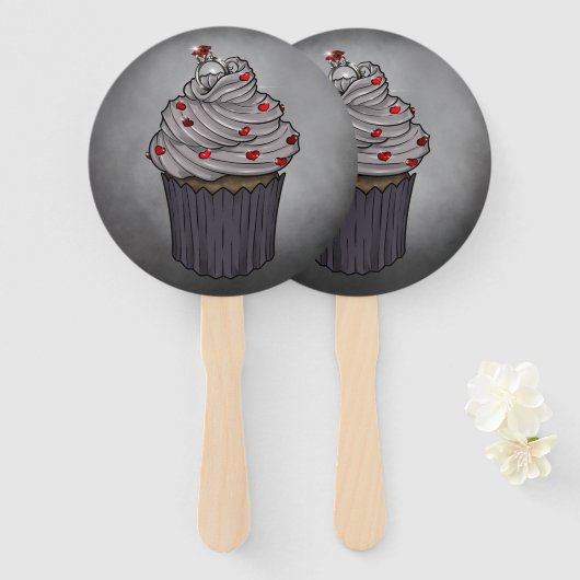 Éventail Sweet Proposition Cupcake (Devant et derrière)