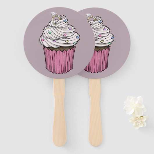 Éventail Sweet Proposition Cupcake (Devant et derrière)