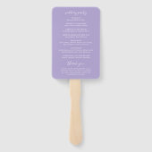 Éventail Sydney Lavender Modern Wedding Programme (Dos)