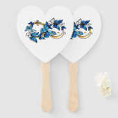 Éventail Symbol Infinity of Blue Morpho Butterflies (Devant et derrière)