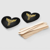 Éventail Symbole caducée polygonal or (Non-assemblé)