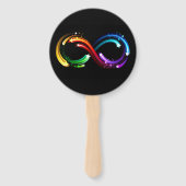 Éventail Symbole de l'infini des comètes arc-en-ciel (Dos)