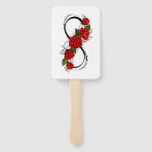 Éventail Symbole d'infini avec les roses rouges (Dos)