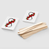 Éventail Symbole d'infini avec les roses rouges (Non-assemblé)