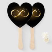 Éventail Symbole d'infini doré (Devant et derrière)