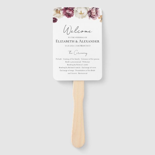 Éventail Symbole du programme de cérémonie des Mariages de (Devant)