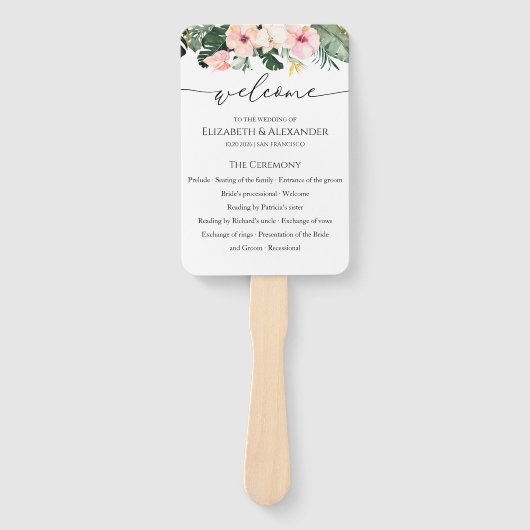 Éventail Symbole du Programme de Cérémonie Tropicale de Pal (Devant)