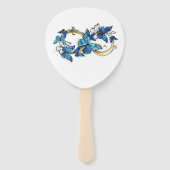 Éventail Symbole infini de papillons Morpho bleus (Dos)
