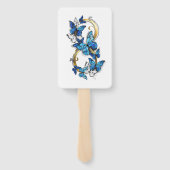 Éventail Symbole infini de papillons Morpho bleus (Dos)
