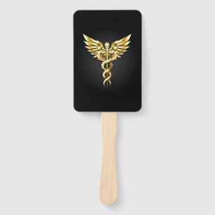 Éventail Symbole Polygonal Or Caduceus