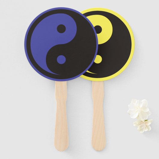 Éventail Symbole Yin Yang - tatouage solide (Devant et derrière)