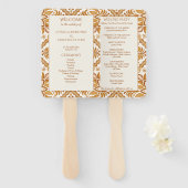 Éventail Talavera terracotta programme de mariage mexicain (Devant et derrière)