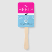 Éventail Talons d'équipe|Baby shower de révélation de genre (Devant)