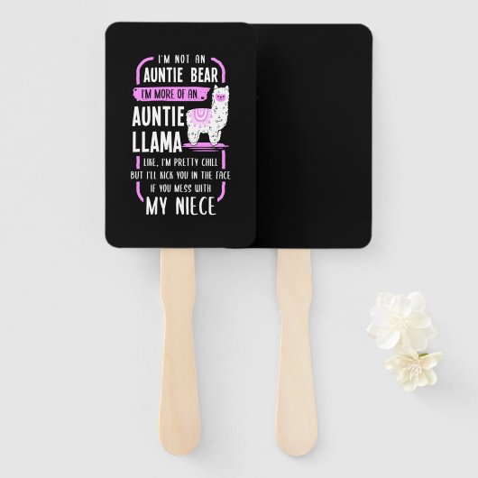 Éventail Tante Llama (Devant et derrière)