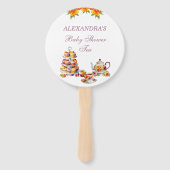 Éventail Tea Party rose Floral Ventilateur Baby shower main (Devant)