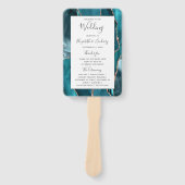 Éventail Teal Rose Gold Agate White Wedding Program (Devant)