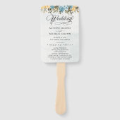 Éventail Teal Wedding Program Hand Fan (Devant)