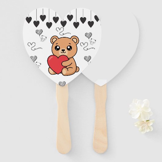 Éventail Teddy Bear (Devant et derrière)